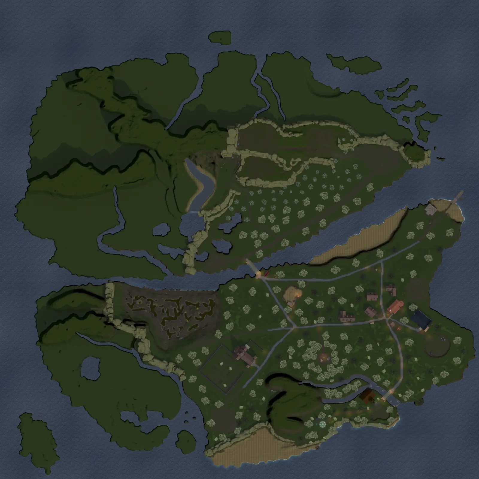 Map of Wayfarer’s Rest assembled from four in-game minimap regions
